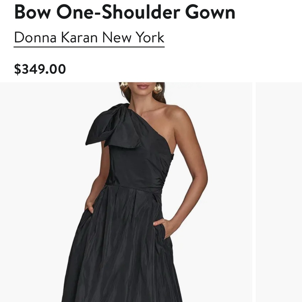 Donna Karan Black One-Shoulder dress